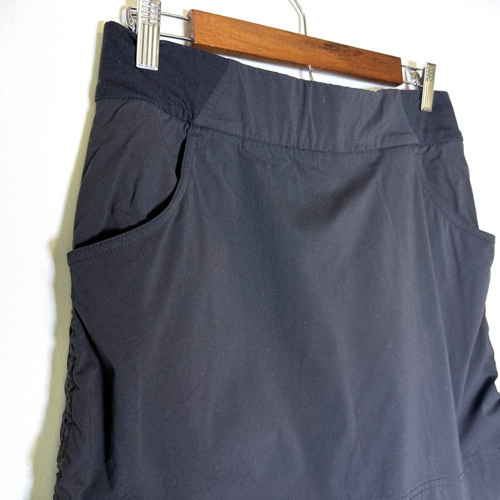 Columbia Womens Black Anytime Casual Skort Ruched Side Hiking Skirt Size Medium